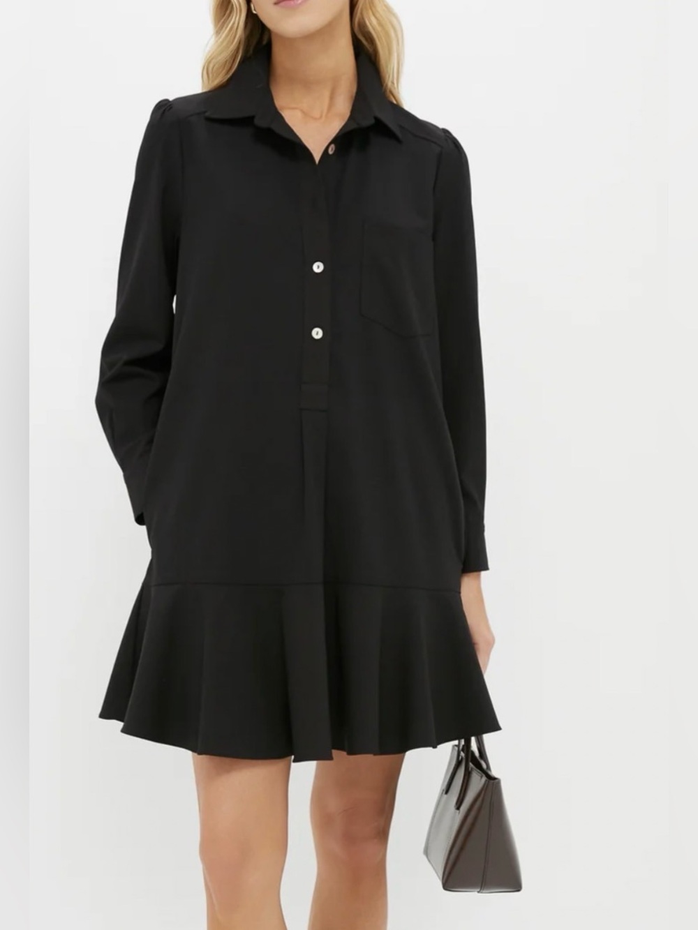 TUCKERNUCK Black Crepe Callahan Shirt Dress Above Knee Neutral Classic XXXL New